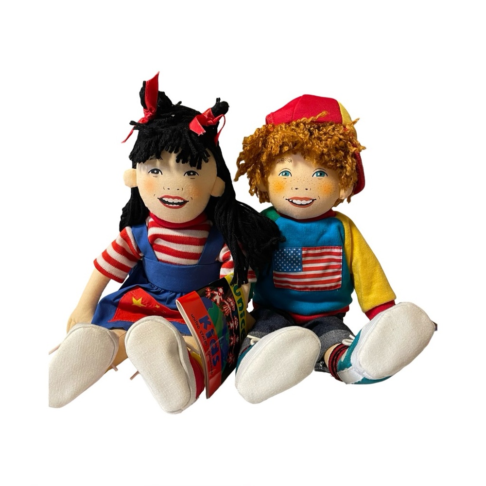 Vintage RARE UNICEF KIDS 13" Soft Cloth Doll - USA & Japan